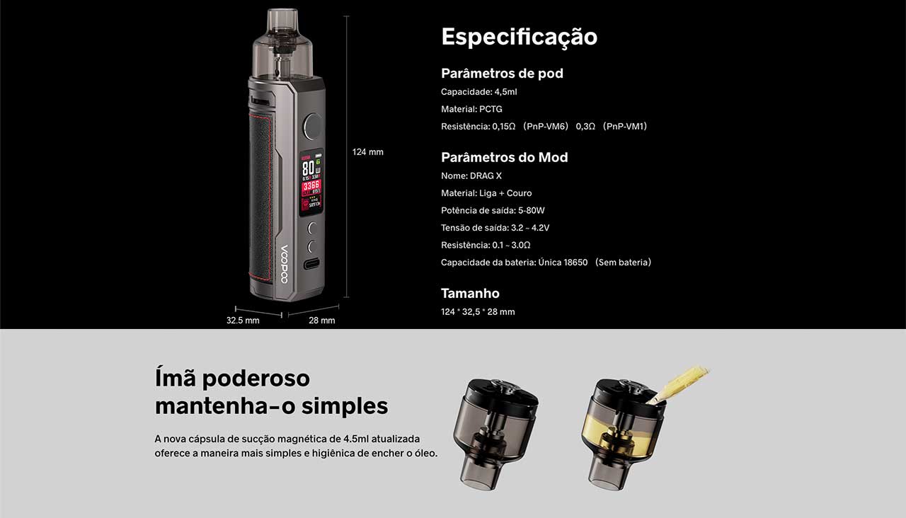 Drag X Pod System Voopoo Senhor Vapor Cigarro Eletronico Comprar