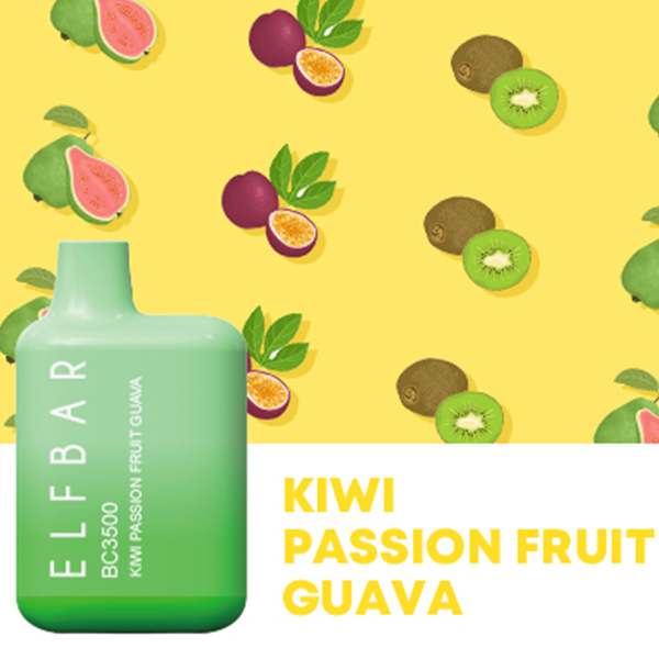 Elf Bar 4000 puffs Pod Descartável - Kiwi Passion Fruit Guava